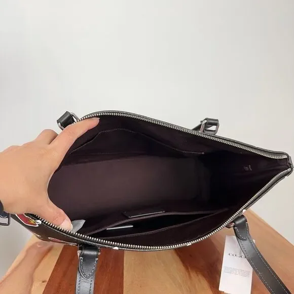 NWT Coach‎ Gallery Tote Bag With Heart Bolt Print - Picture 6 of 6